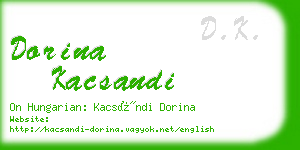dorina kacsandi business card